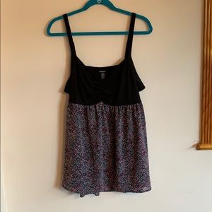 Black and Colorful Babydoll Tank
